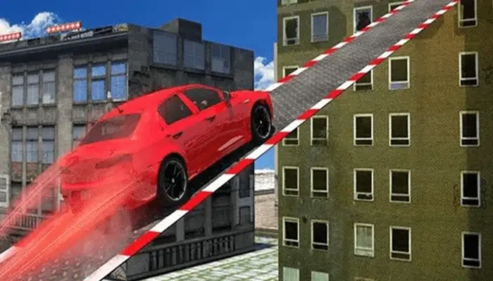 Crazy Car City Roof Jumping