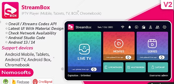 StreamBox - IPTV Player (Android Mobile, Tablets, TV, BOX, Chromebook)